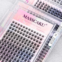 MASSCAKU Nouveau Logo DIY Extensions de cils en grappe 8-16mm Mix Coating Remover Maquillage féminin Faux Vison Volume Naturel Cils segmentés