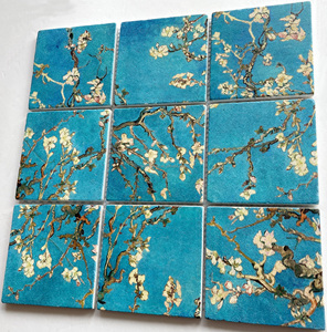 Ds Luxury Inkjet Printing Square Mixed Dark Green Design Stone Tile Decoration rivestimenti per pareti piastrelle mosaico di marmo - Product Image 3