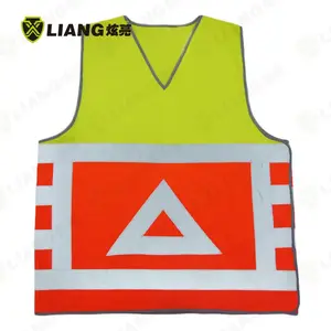 reflective safety vest contrast panel breath mesh fabric traffic yellow orange vest safety vest with logo