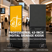 Pantalla Digital Interior de Acero Inoxidable de 43 Pulgadas con Clasificación IP65 y SDK para Uso en Hoteles, Estaciones de Metro y Comercios