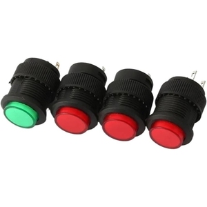 Màu vàng tự thiết lập lại Nút chuyển đổi R16-504B 16mm 2 Pin vật liệu nhựa tạm thời tự khóa hoạt động 250V Max. 1A 3A ánh sáng - Product Image 2