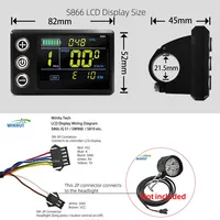 Pantalla LCD a Color S866 para Bicicleta Eléctrica, Velocímetro, Indicador de Voltaje y Kilometraje, Protocolo de Comunicación UART No.2, Medidor para Scooter y Bicicleta Eléctrica