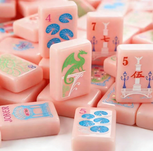 Jeu de Mahjong pliable et écologique en acrylique rose - Oh My Mahjong - Pour 4 joueurs - Divertissement de jeu de casino - Product Image 4