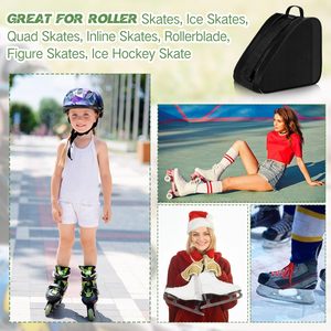 Sac à roulettes/sac à patins à glace respirant en Oxford de grande capacité avec fermeture éclair pour garçons, filles et adultes - Product Image 6