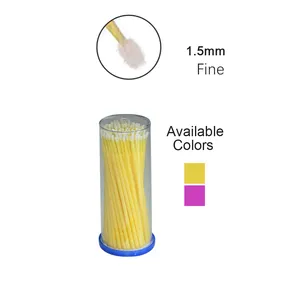 Auto Detailing 100pcs 1.5mm Paint Touch Up Brushes Disposable Yellow Micro Brush Applicator