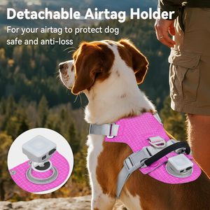 Kunden spezifisches leichtes leichtes Hunde geschirr Wiederauf lad bares No-Pull-LED-Hunde geschirr mit abnehmbarer Licht box, Airtag-Halter - Product Image 3