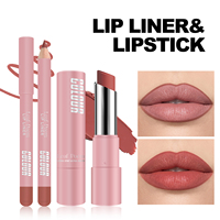 Kit de Rouge à Lèvres Mat Longue Tenue Imperméable et Crayon à Lèvres – Coffret Combo Brillant à Lèvres et Crayon à Lèvres Marque Privée