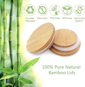 Couvercles de pots de yaourt Yukmin en bois de bambou naturel avec bagues d'étanchéité en silicone et étiquette de bouteille de yaourt, pour pots de yaourt Oui de 5 oz - Product Image 4