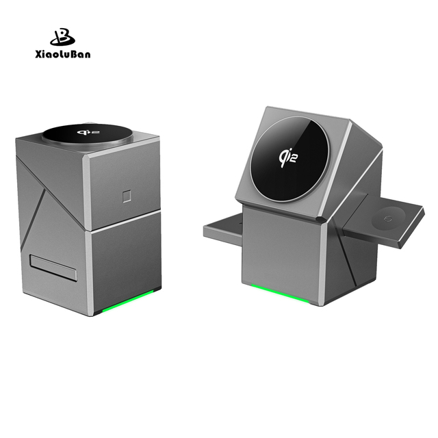 Magic Cube 3 in 1 Self-Rotating Magnetic Wireless Charger 15W GaN Fast Charging PD & OVP Protection, Wireless Phone Charger