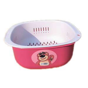 Cesta de Drenaje de Doble Capa, Tamaño Mediano, Apilable, para Almacenamiento en la Cocina, para Lavar Frutas y Verduras, de Plástico, Forma Cuadrada - Product Image 5
