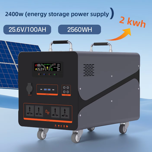Batterie <span class=keywords><strong>de</strong></span> stockage d'énergie solaire portable extérieure 2400W Lithium-Ion MPPT pour camping, voiture, urgence et marché nocturne - Product Image 1