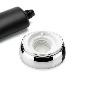 Luxury Black <b>Plastic</b> Cosmetic Squeeze <b>Tube</b> with Silver Electroplated Screw Cap - Product Image 2