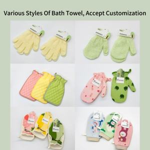 UUYP su misura di primavera calda sfregamento cenere Spa massaggio doppio lato naturale pulito profondo esfoliante per rinnovare la pelle strumento guanti da bagno - Product Image 6