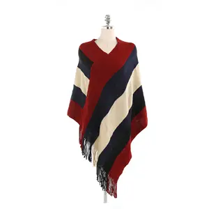 2023 Plus Size Cotton sweater women cloak Tassels other scarves & shawls Knitwear loose Poncho Sweater