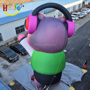 Пользовательская модель ресторана животных МО Денг розовый огромный мультфильм Бегемот надувной талисман - Product Image 5