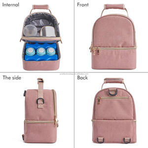 Extractor de leche de bebé de doble capa, <span class=keywords><strong>mochila</strong></span> de hombro, bolso de guardería para mamá, Enfriador de leche, apto para 6 botellas, bolsas de almacenamiento, bolsa enfriadora de leche materna - Product Image 2