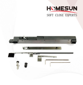 Juego completo de <span class=keywords><strong>herrajes</strong></span> <span class=keywords><strong>para</strong></span> <span class=keywords><strong>puertas</strong></span> <span class=keywords><strong>correderas</strong></span> invisibles, riel guía con amortiguación y rodillos <span class=keywords><strong>para</strong></span> <span class=keywords><strong>puertas</strong></span> de hotel y apartamentos - Product Image 2