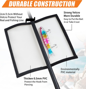 Housses de leurres de pêche en PVC transparent durable, protègent les hameçons, système auto-agrippant facile à ouvrir et à fermer pour le rangement des appâts de pêche - Product Image 3