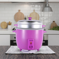 Cuisinière à riz électrique portable automatique professionnelle en plastique violet avec revêtement antiadhésif, capacité de 2 à 5 L