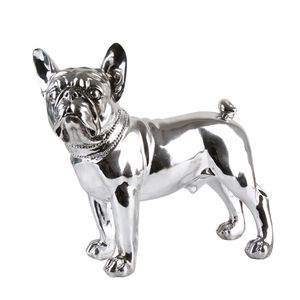 Statues de <span class=keywords><strong>chien</strong></span> en résine de berger <span class=keywords><strong>allemand</strong></span> <span class=keywords><strong>bouledogue</strong></span> grandeur nature argent galvanisé fabriqué à la main étanche résistant à la corrosion - Product Image 1