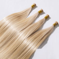 Extensions de cheveux naturels à la kératine I-Tip, non traités, cuticules alignées, double épaisseur, extensions de cheveux humains K-Tip