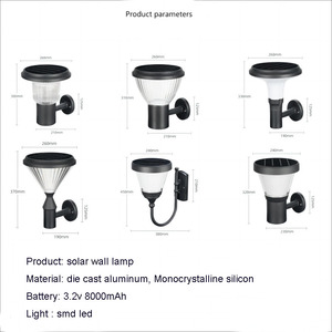 Lámpara de pared impermeable de aluminio IP65 para Villa pasillo exterior jardín decorativo patio Solar luz de pared al aire libre - Product Image 2