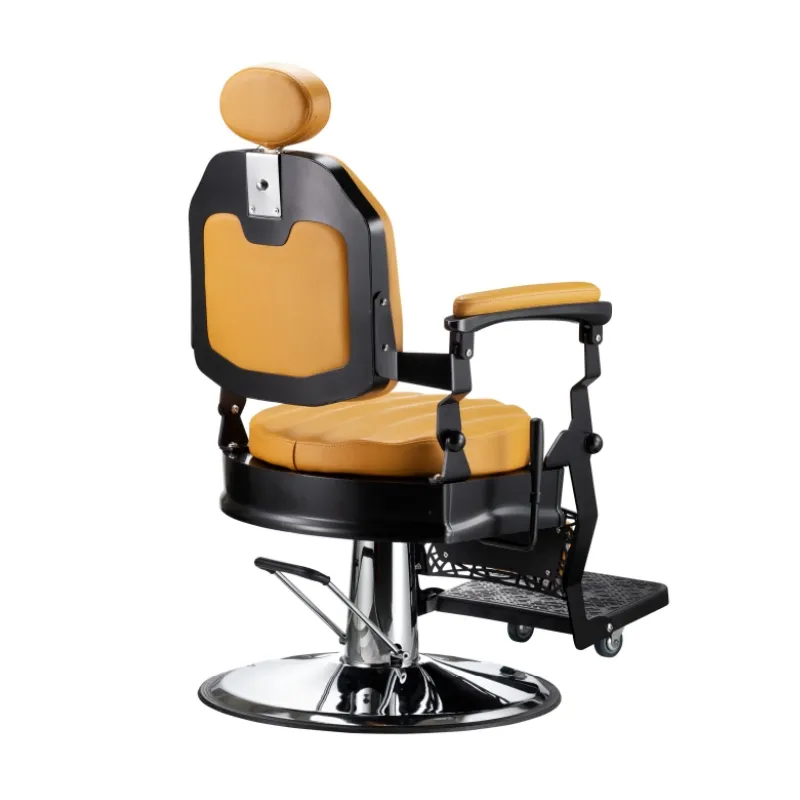 Professional Factory Low Price Multifunctional Styling Chair Hair Salon Black Orange Salon Hair Styling Chair For Barbershop