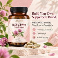 Complément de trèfle rouge à approvisionnement direct, 100 capsules, extrait de trèfle rouge pour les soins des cheveux, de la peau et des ongles des femmes et le bien-être hormonal, OEM ODM