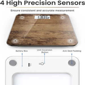 कारखाने के सर्वश्रेष्ठ विक्रेता लकड़ी अनाज इलेक्ट्रॉनिक बाथरूम वजन पैमाने एलसीडी व्यक्तिगत स्नान पैमाने इलेक्ट्रॉनिक डिजिटल शरीर वजन - Product Image 4