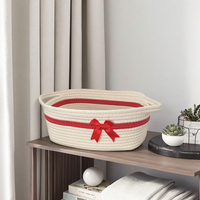 Panier cadeau pour nouveau-né, panier de rangement en corde de coton pour baby shower, panier vide personnalisé pour emballage de fêtes