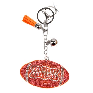 Llavero al por mayor con diamantes <span class=keywords><strong>de</strong></span> imitación para balones deportivos (fútbol, baloncesto, voleibol, béisbol), <span class=keywords><strong>mini</strong></span> colgante con borla, accesorios <span class=keywords><strong>de</strong></span> moda para bolsos - Product Image 5