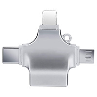 Adaptador OTG Tres en Uno, Compatible con Lectura de Datos de Memoria USB, Conector USB Universal, Convertidor Compatible con Teléfonos Móviles Android