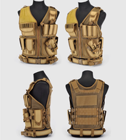 Gilet tactique en maille CS Game avec 12 pochettes et étui pour chargeur, style veston Molle