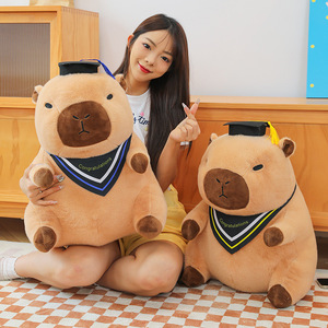 En gros, Jouet Capybara Cochon d'Inde en coton PP doux, avec chapeau <span class=keywords><strong>de</strong></span> docteur, Cadeau commémoratif <span class=keywords><strong>de</strong></span> remise <span class=keywords><strong>de</strong></span> diplôme et scolaire pour fille et garçon - Product Image 4