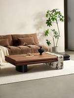 Table basse rectangulaire en bois massif de style antique rétro italien, luxe léger, pour salon, maison, mobilier moderne minimaliste
