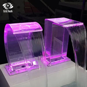 Cascade de lumière LED RVB transparente de haute qualité <span class=keywords><strong>pour</strong></span> la décoration de <span class=keywords><strong>piscine</strong></span> matériau en <span class=keywords><strong>bois</strong></span> <span class=keywords><strong>rideau</strong></span> d'eau acrylique Transparent artificiel - Product Image 6