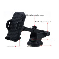 Support de téléphone universel 2-en-1 flexible pour pare-brise et tableau de bord de voiture, support rotatif à 360 degrés pour grille d'aération, pour téléphone portable sur bureau