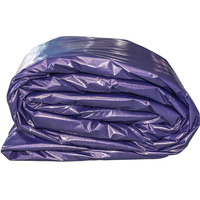 Bâche PE bleu foncé imperméable, tissu plastique pare-soleil pour auvents, housses, sacs, style tissé teint uni avec revêtement