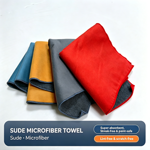 Paño de microfibra de gamuza para ventanas 30x30cm 500GSM, toalla de vellón coral de gamuza sin pelusa para limpieza de cristales de <span class=keywords><strong>coche</strong></span>, paño de microfibra - Product Image 1
