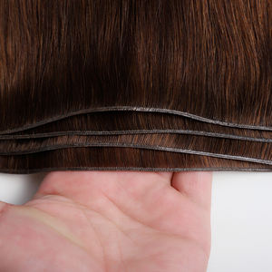 Extensões de Cabelo Invisíveis Super Finas com Design Novo, Castanho Escuro, Dupla Camada, Cabelo Virgem Natural Russo - Product Image 6