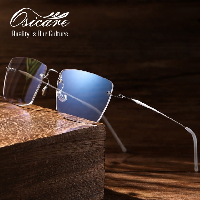 Beta Titanium Anti Blue Light Blocking Eye Glasses Spectacle Rimless Screwless High Quality Titan Optical Men Eyeglasses Frames