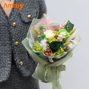 AM-PFI06A Ammy Đẹp Mãi Mãi Hoa Hồng Tú Cầu Hoa Bảo Quản Vĩnh Cửu Hoa Hồng Khô Bó Hoa Cho Giáng Sinh Lễ Tạ Ơn - Product Image 6