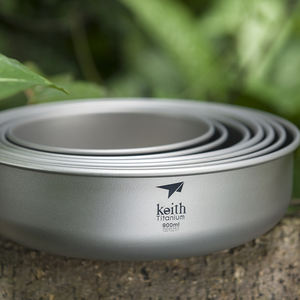 Ultralight Titanium Bowl Eco-friendly Tableware Single-wall Salad Noodle 700ml <b>Sandblasted</b> Modern Minimalist Metal Camping Home - Product Image 3