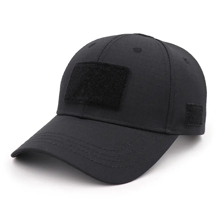 OEM sıcak satış özelleştirilmiş tasarım kendi flex fit siyah nakış logo pamuk özel beyzbol şapkası ordu şapka