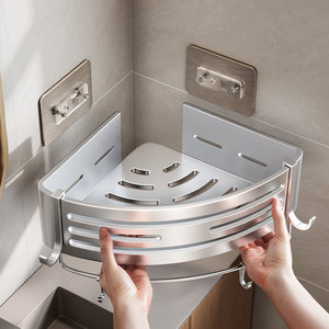 Estante Esquinero para Baño, Estante de Almacenamiento Montado en la Pared Sin Perforaciones para Inodoro y Lavabo - Product Image 1