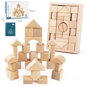 100 pièces de blocs de construction <span class=keywords><strong>en</strong></span> <span class=keywords><strong>bois</strong></span> de hêtre, châteaux <span class=keywords><strong>en</strong></span> <span class=keywords><strong>bois</strong></span> - Product Image 5