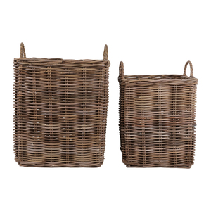 Woven Rattan Storage <b>Basket</b> with <b>Handles</b> for Shelves and Home Decor Multipurpose <b>Wicker</b> <b>Basket</b> Set - Product Image 1