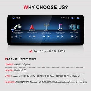 NaviHua 12.8 Inch Android GPS Navigation Multimedia Carplay Player Mercedes Benz C GLC Class W205 X253 Car Upgrade MP5 - Product Image 2