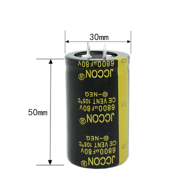JCCON Snap-in Aluminum Electrolytic Capacitors 80V 6800uF 30x50 Long Life -40C +105C Operating Temperature Capacitor