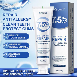 Cuidado bucal, pasta de dientes blanqueadora de hidroxiapatita para eliminar las manchas dentales, blanqueamiento dental profundo, aliento fresco, protege el esmalte dental - Product Image 6